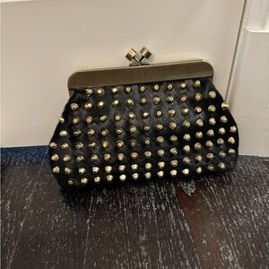 House of Harlow  1960 Tilly hair calf studded bag clutch